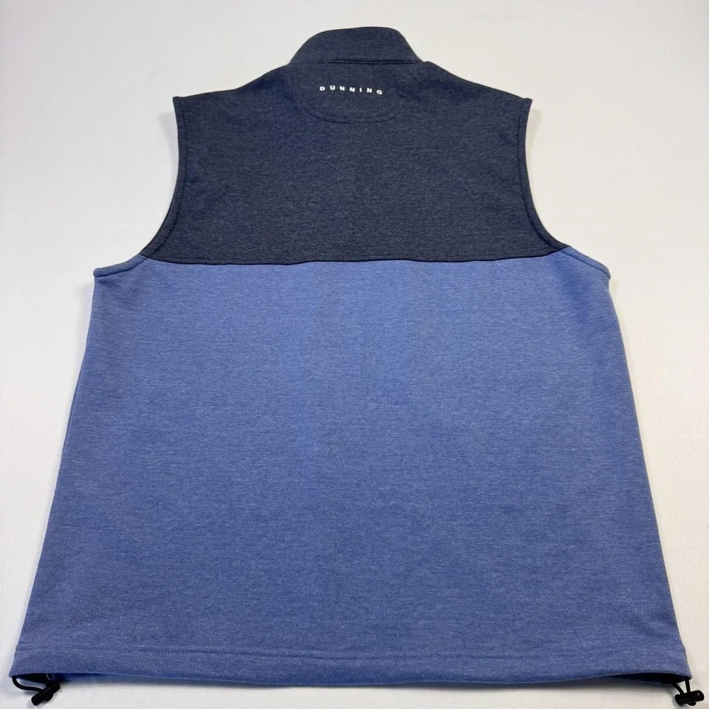 Dunning Sweater Vest Mens Medium Blue 1/4 Zip Mock‎ Neck Golf Pullover Knit